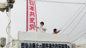 福島県議選応援にて、吉田えいさく候補と。（8日　いわき市）